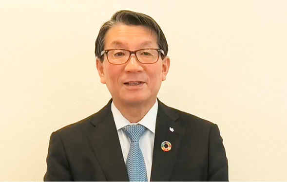 製薬協の上野裕明会長によるメッセージ動画